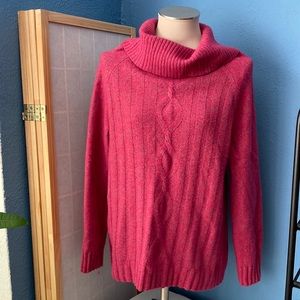 Talbots pink sweater, XL, merino wool/cotton blend.